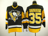 NHL男子冰球服 Pittsburgh Penguins企鹅队35号barrasso 黑黄复古