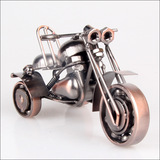 Mettle 金属工艺品摆件 铁皮三轮摩托车模型批发 创意小装饰摆件