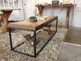 美式法式乡村铁艺实木茶几桌子复古做旧茶几工业风格书桌