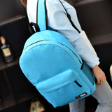 韩版日式简约帆布包纯色双肩包男女大中小学生书包背包休闲包