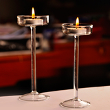 高硼硅耐热玻璃水晶玻璃烛台 高脚杯蜡烛座 餐厅吧台装饰婚庆文艺