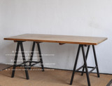 欧美式乡村外贸家具铁架餐桌会议工作桌子书桌笔记本电脑桌吧台