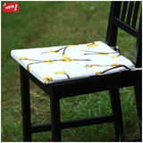 新品美式乡村风腊梅印花纯棉餐椅垫可拆洗全棉加厚梯形正方坐垫套