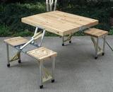 折叠桌椅木制户外促销桌椅展销桌手提箱式连体桌椅咨询台休闲桌椅