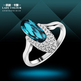 莉迪卡娜 采用施华洛世奇元素水晶戒指韩版玻璃鞋女 戒指潮流饰品