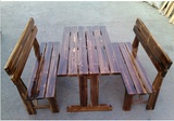 特价户外实木家具碳化木庭院阳台露天花园餐桌椅简约现代松木防腐