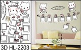 Ami 可移除客厅儿童房背景墙贴装饰 卡通猫咪相框贴纸