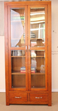 纯实木书柜白橡木展示柜酒柜外贸原单家具2m米橡木书橱玻璃门书架