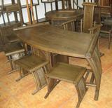 新款红木茶桌 鸡翅木家具 实木扇形茶桌茶艺桌功夫茶台茶桌椅组合