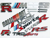 汽车中网改装装饰标 中网标车标 立体金属车贴sports RS 宝马M标