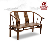 圈椅双人沙发家具/鸡翅木明式新中式实木太师椅两人座靠背围椅