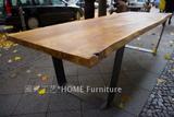 闽兴，[毛边设计]原木板材书桌，实木老榆木办公桌，会议桌9K