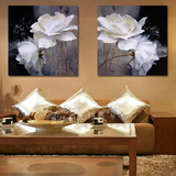 黑白玫瑰 客厅卧室装饰画 配电箱无框画 挂画 抽象壁画 时尚版画