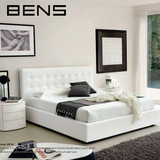 BENS奔斯皮床双人床高箱储物床1.8米现代真皮床软包床婚床9088