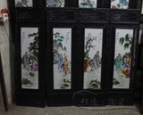 景德镇陶瓷画瓷板画仿古手绘人物壁画客厅装饰挂画四4条屏瓷版画