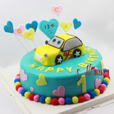 翻糖麦昆生日蛋糕配送北京创意动漫儿童汽车总动员麦昆定做