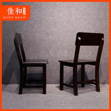 黑檀木新款纯实木餐椅 高端中式红木泡茶椅 现代简约时尚黑色椅子
