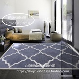 锦铖地毯 烟灰蓝色几何简约现代时尚客厅卧室样板地毯 现货地毯