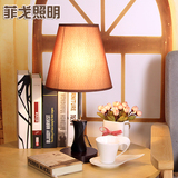 美式简约现代木质卧室床头台灯 时尚温馨调光床头灯客厅灯具灯饰