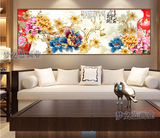 新中式装饰画客厅简约沙发背景墙画高档有框画挂画横幅画花开富贵