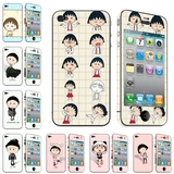 樱桃小丸子iPhone4s卡通彩膜 苹果4女生可爱全身贴纸四代手机贴膜
