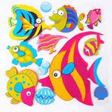 幼儿园教室装饰品 3D立体DIY组合墙贴 海底鱼世界海洋鱼组合（新