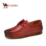 Camel/骆驼女鞋正品2015秋季新款真皮豆豆鞋系带休闲鞋A153321033