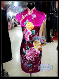 上海高级手工定做玫红40姆重磅真丝绝代绣花结婚礼服敬酒服短旗袍