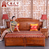 红木家具缅甸花梨雕花高低床实木仿古床铺中式双人床榻大果紫檀