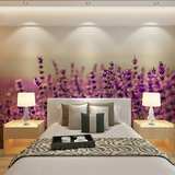 定制客厅卧室大型壁画定制温馨浪漫薰衣草花海壁纸床头沙发背景墙