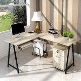 蔓斯菲尔电脑桌 家用台式办公桌现代简约转角书桌双人电脑桌斗柜