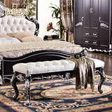 拉菲曼尼 欧式床尾凳 美式新古典黑白色 皮艺床前沙发凳 TX001