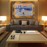 手绘油画名画临摹风景画世界名画临摹客厅卧室装饰画莫奈《日出》