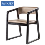 凡卡尔 实木餐椅 北欧时尚家用扶手椅创意咖啡椅 白蜡木皮艺餐椅