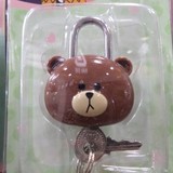 可爱卡通小锁头旅行李箱锁迷你钥匙挂锁包包衣柜锁 巧克力熊