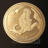 2016年猴年金币纪念币生肖币澳大利亚镀金纪念章收藏品硬币
