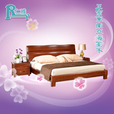 全实木床1.8米1.5双人床现代中式海棠木家具高箱储物榻榻米实木床