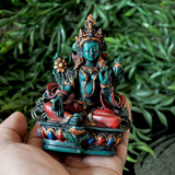 尼泊尔手工彩绘绿度母擦擦佛像 绿度母神像  高12厘米