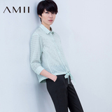 Amii2016春装新款 艾米女装休闲大码长袖女士衬衣夏装衬衫