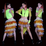 ds现代舞蹈爵士舞台服装酒吧女歌手演出服蓬蓬裙时尚性感套装夏季