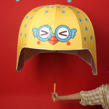 创意头盔伞男女儿童小清新晴雨伞 加固防晒三日本动漫雨伞长柄伞