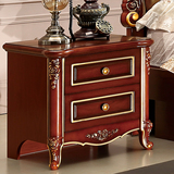 美式樱桃红实木床头柜床边2斗柜收纳实木柜一款两色象牙白家具