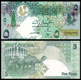 【亚洲】全新UNC 卡塔尔5里尔 2008年 外国纸币