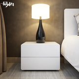 易构现代简约卧室家具 白色烤漆床边柜边柜储物柜 简易床头柜特价