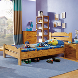 宜居鸟223柏木家具床 原木现代简约1.2 1.5米单人床全实木儿童床