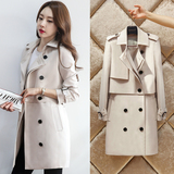 EyesonU韩版秋季新款中长款春季外套女 两件套显瘦休闲时尚风衣女