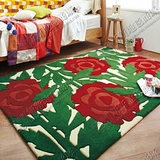 欧式田园浪漫玫瑰花语宜家地毯婚房客厅卧室地毯茶几地毯立体剪花