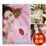 2016春季韩版时尚休闲可爱水果卫女生中长款圆领套头卫衣上衣学生