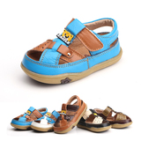 2015夏季男童凉鞋包头宝宝沙滩鞋1-3岁真皮小童小孩凉鞋软底特价