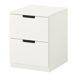重庆宜家家居IKEA代购诺德里 两斗抽屉柜, 白色